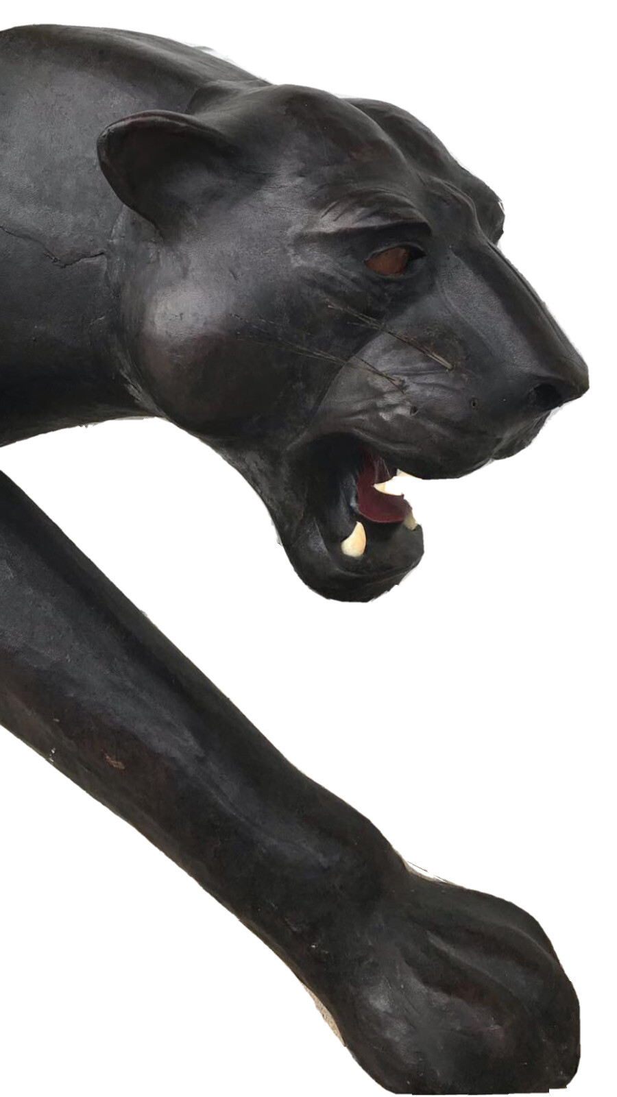 Vintage BLACK PANTHER FULL LIFE SIZE LEATHER EXOTIC MID CENTURY MODERN RARE