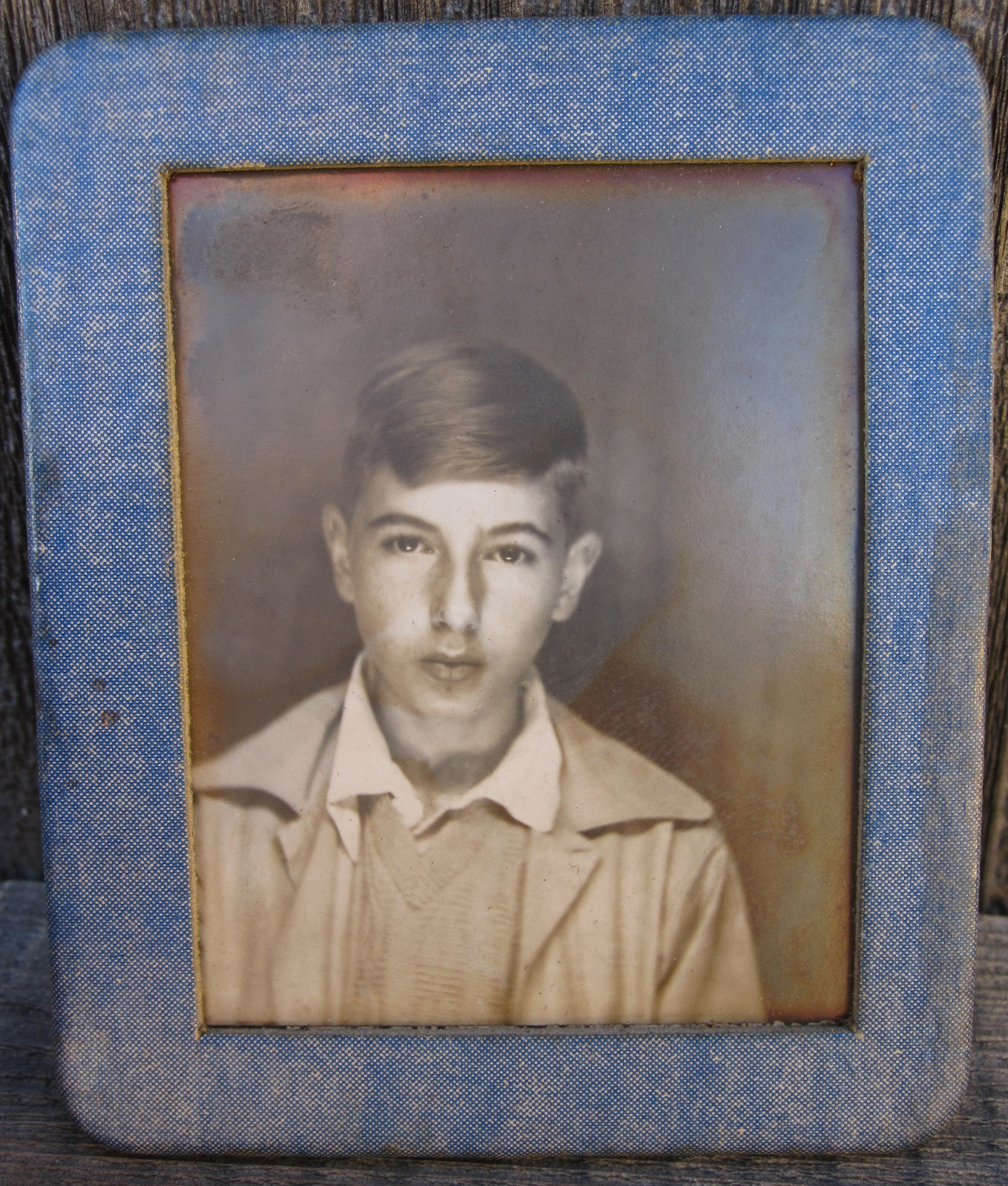 VINTAGE PHOTOMATIC HANDSOME BOY RARE BLUE BORDER MUTOSCOPE NY BOOTH OLD PHOTO
