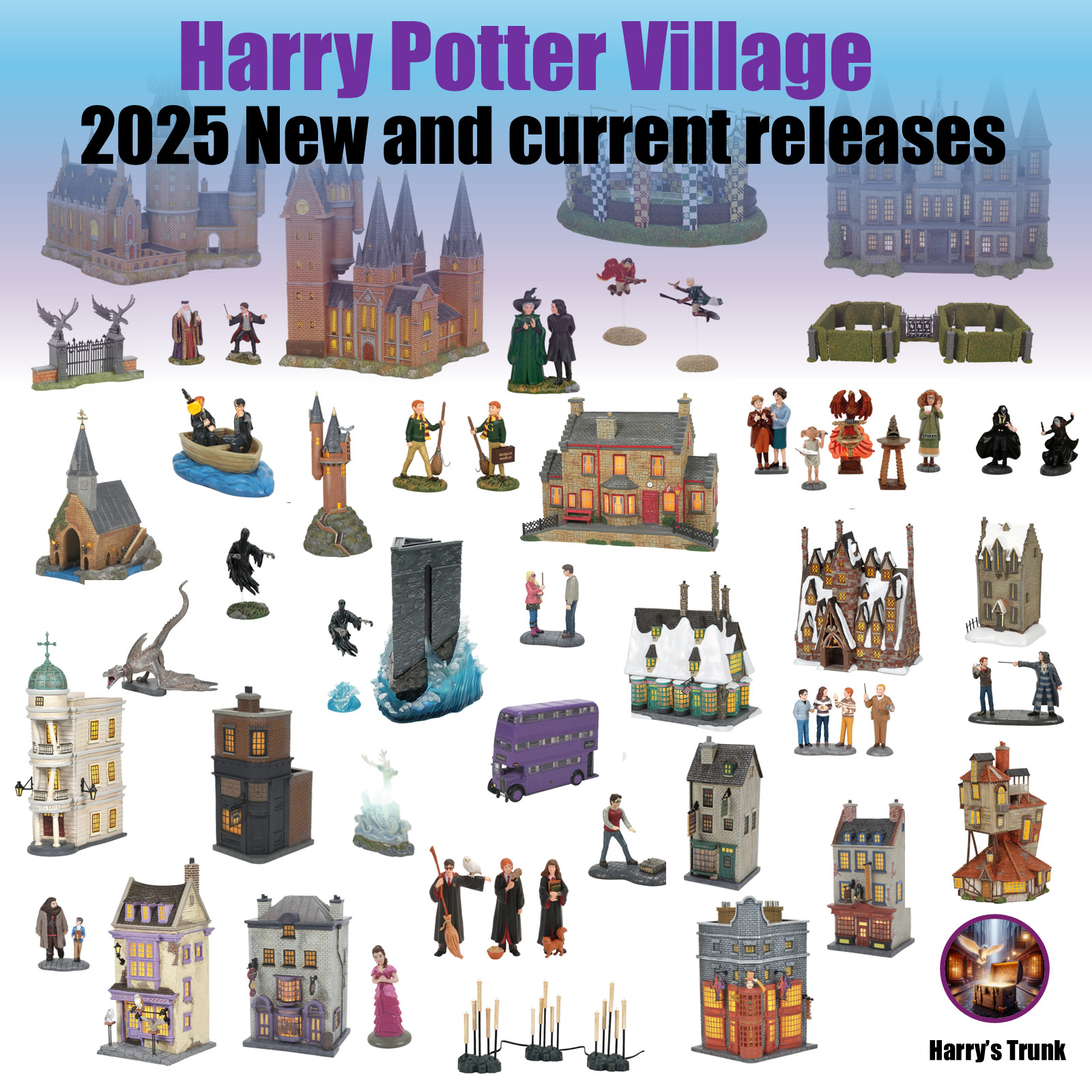 Harry Potter Village 2025 Complete Collection 40 Boxes, 19 Buildings, 21 Figures
