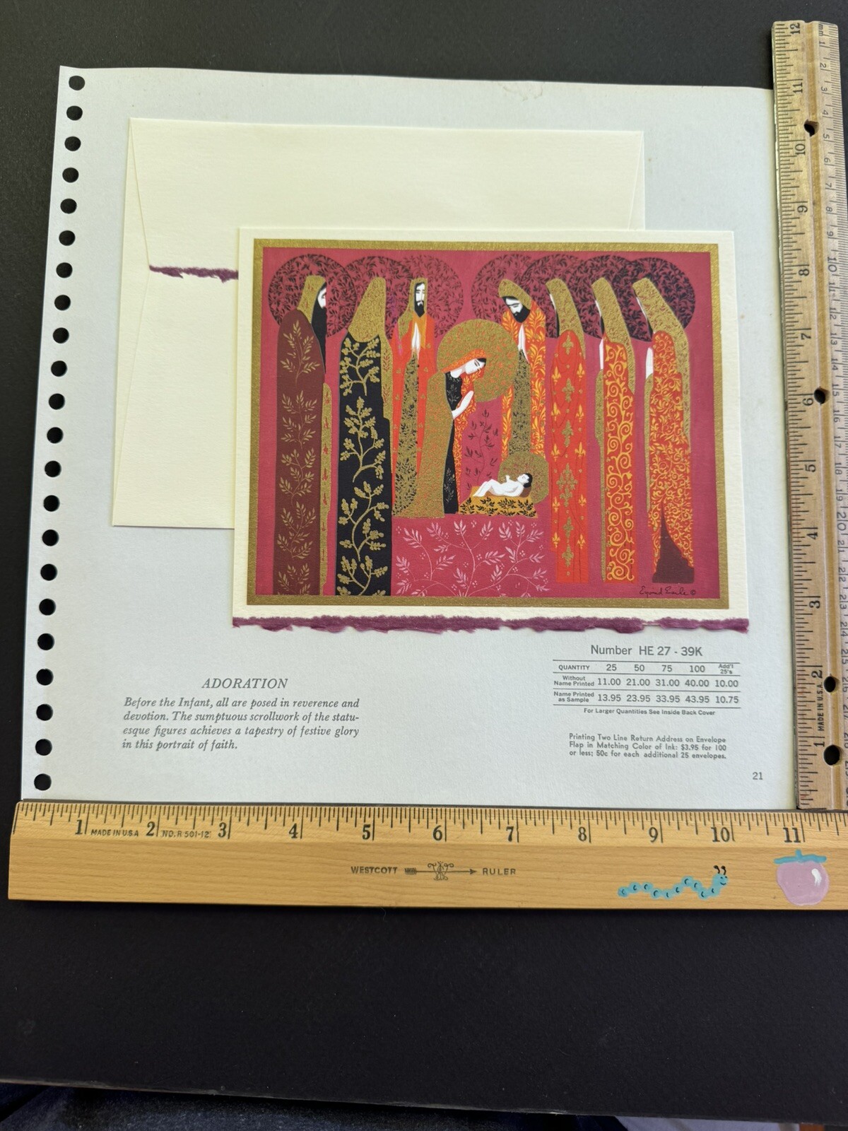 ADORATION ~ EYVIND EARLE ~ 1 VTG Irene Dash Xmas Greeting Card ~ BREATHTAKING ADORATION ~ EYVIND EARLE ~ 1 VTG Irene Dash Xmas Greeting Card ~ BREATHTAKING