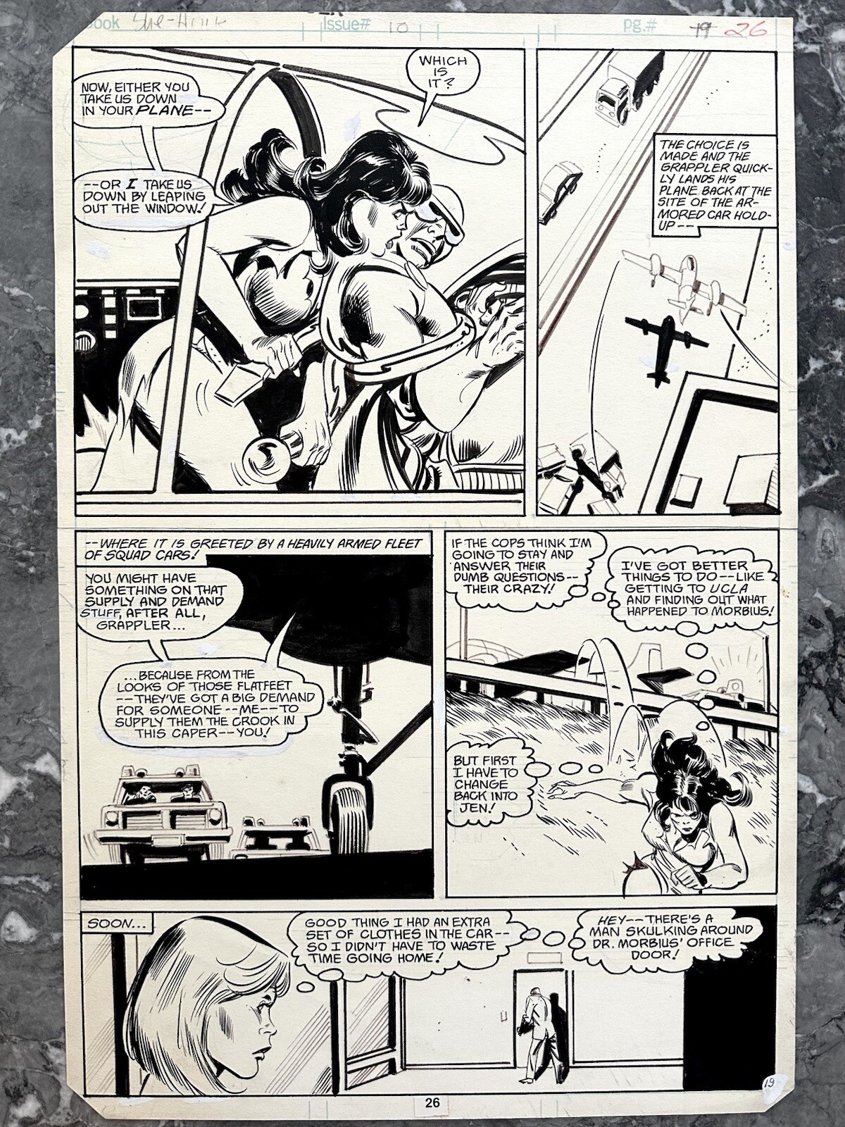 She-Hulk #18 Pg 26 Original Comic Art M Vosburg F Springer 1981 1st Grappler App