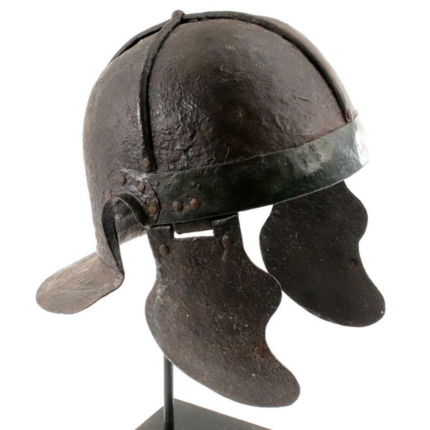 200 A.D. ANCIENT GREEK ROMAN GALEA SPARTAN WARRIOR BRONZE IRON HAMMERED HELMET