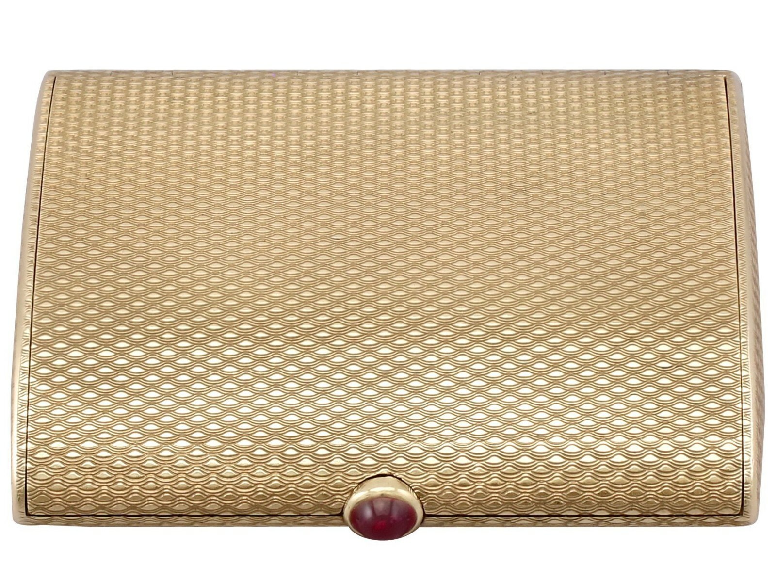 Vintage 9 ct Yellow Gold and 0.86ct Ruby Compact