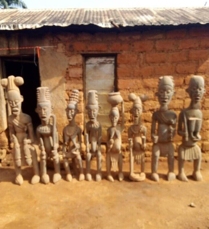 8 West Africa Antique Wooden Statues with Gov Cert of Authenticity 8 West Africa Antique Wooden Statues with Gov Cert of Authenticity