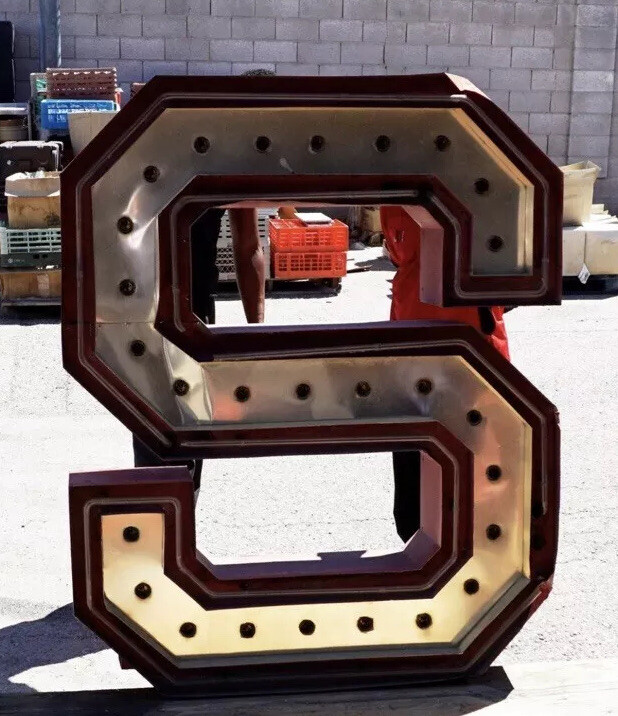 Las Vegas Club Vintage Letter S Neon Sign Las Vegas Club Vintage Letter S Neon Sign