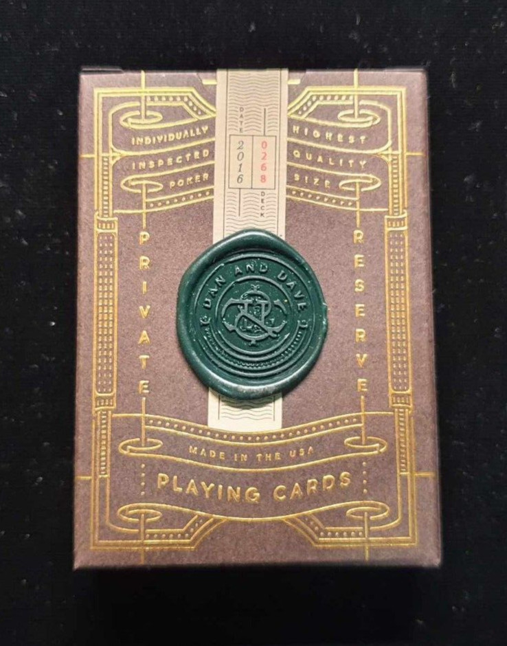 Dan and Dave Private Reserve Playing Cards - New with Wax Seal - Rare Luxurious Dan and Dave Private Reserve Playing Cards - New with Wax Seal - Rare Luxurious