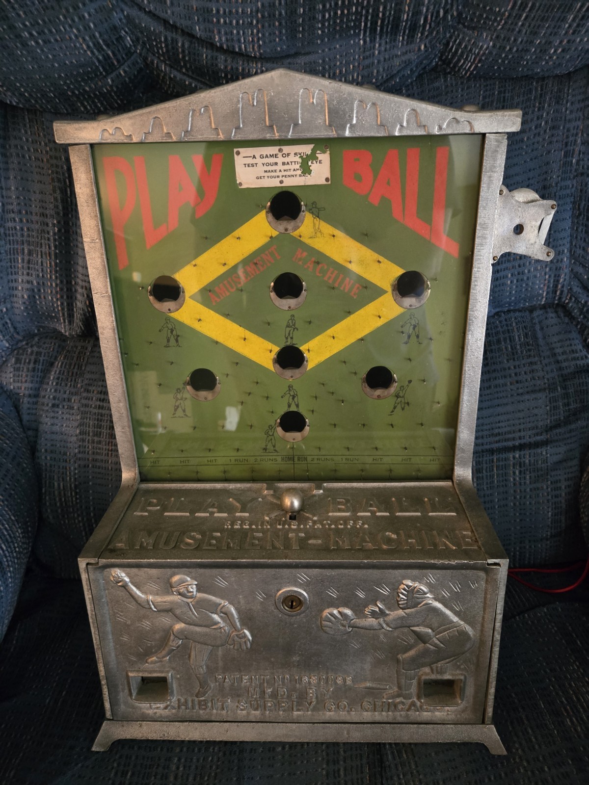 1925 EXHIBIT SUPPLY CO PLAY BALL AMUSEMENT MACHINE / PENNY BACK GAMBLING 1925 EXHIBIT SUPPLY CO PLAY BALL AMUSEMENT MACHINE / PENNY BACK GAMBLING