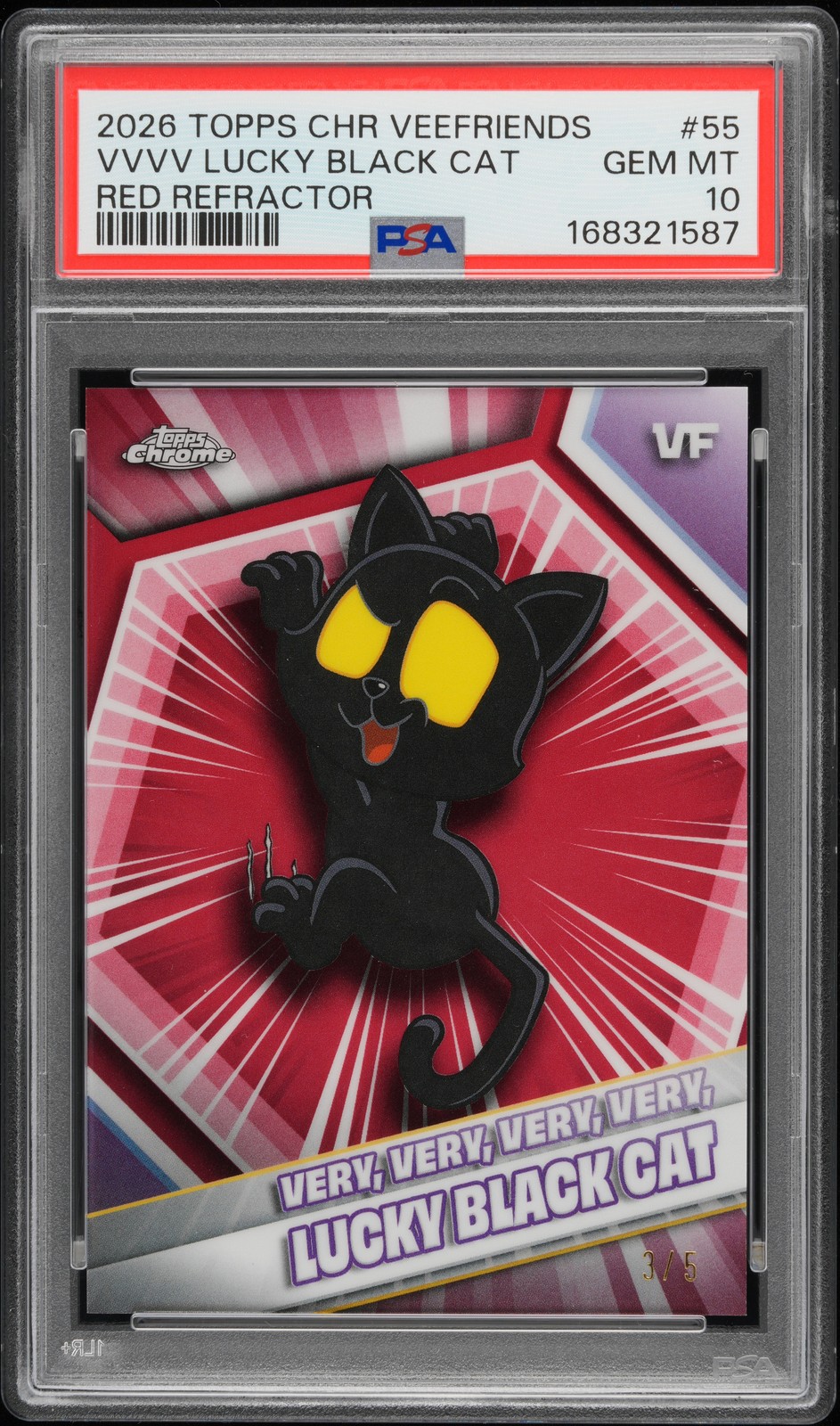2026 TOPPS CHROME VEEFRIENDS VERY, VERY, VERY, VERY, LUCKY BLACK CAT 3/5 PSA 10 2026 TOPPS CHROME VEEFRIENDS VERY, VERY, VERY, VERY, LUCKY BLACK CAT 3/5 PSA 10