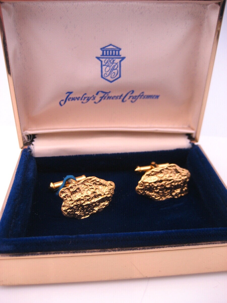 Vintage Chevrolet Truck Sales Award 10K Gold Nugget Cufflinks BALFOUR Case Boxed Vintage Chevrolet Truck Sales Award 10K Gold Nugget Cufflinks BALFOUR Case Boxed