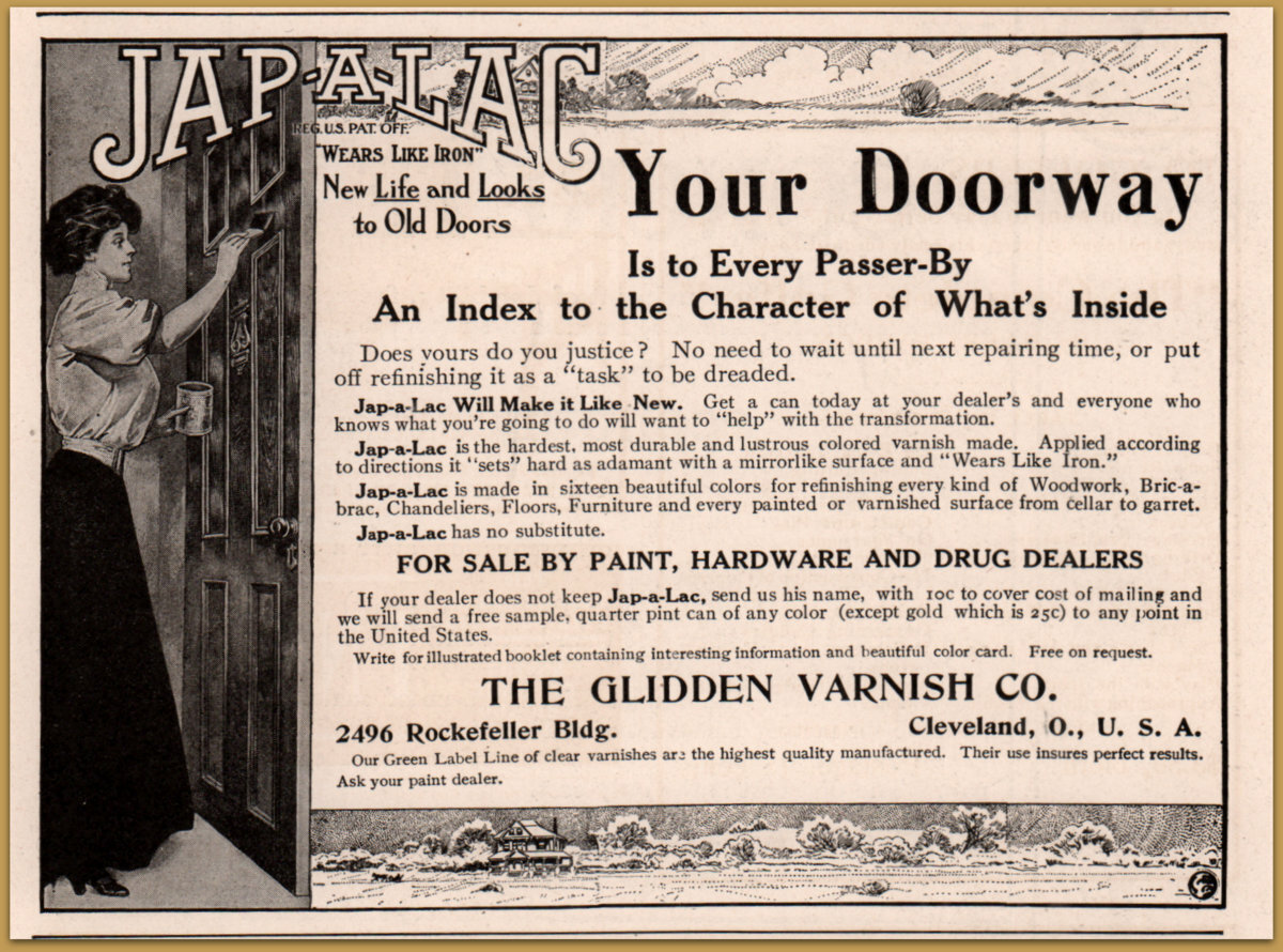 Early 1900's Jap-A-Lac Glidden Varnish co Early 1900's Jap-A-Lac Glidden Varnish co
