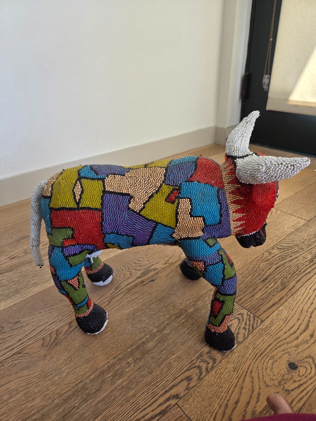 Museum-Quality Monkeybiz Beaded Bull Sculpture by Joyce Sithole – 16