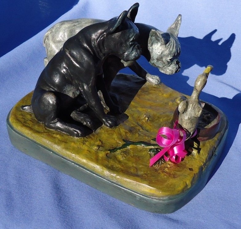 FRENCH BULLDOG BERGMAN BRONZE INKWELL 7 FRENCH BULLDOG BERGMAN BRONZE INKWELL 7