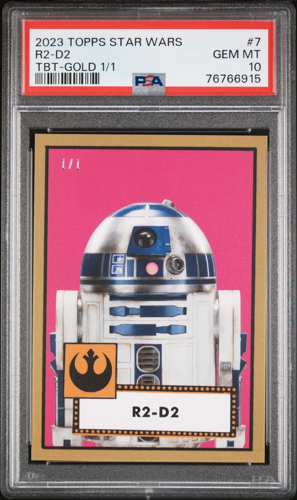 2023 Topps Star Wars Throwback Thursday R2-D2 Gold 1/1 PSA 10 2023 Topps Star Wars Throwback Thursday R2-D2 Gold 1/1 PSA 10