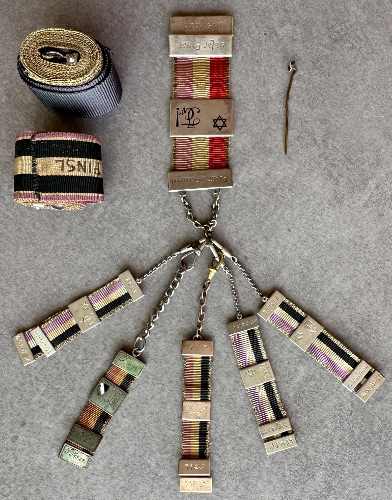Rare 1930s Austria Jewish Zionist Fraternity Medals Ribbons Libanonia Pin Rare 1930s Austria Jewish Zionist Fraternity Medals Ribbons Libanonia Pin