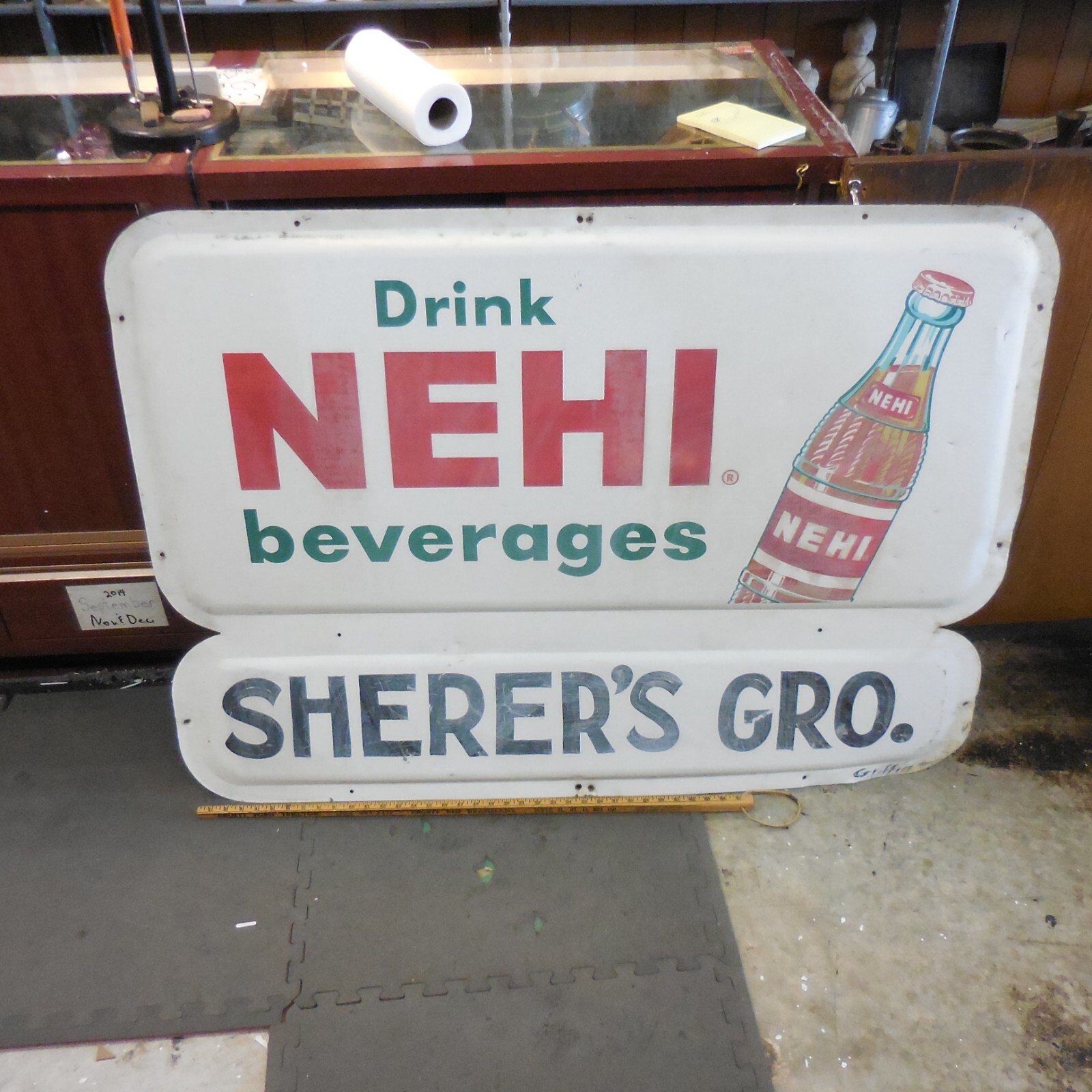 HUGE Drink Nehi Beverages Metal Tin Advertising Sign Original Cola 51.5 x 38 HUGE Drink Nehi Beverages Metal Tin Advertising Sign Original Cola 51.5 x 38