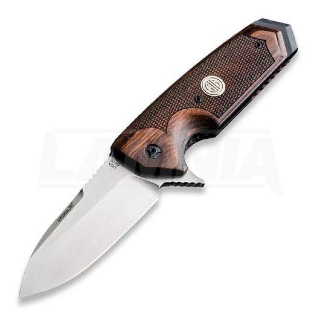Hogue SIG K320 Folding Knife Stainless Steel Blade Wood Handle Hogue SIG K320 Folding Knife Stainless Steel Blade Wood Handle