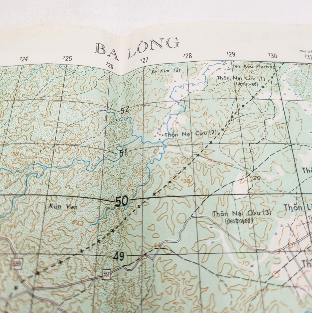 Vietnam War US Army Map of Ba Long Sheet 6442 III 1968 Dated
