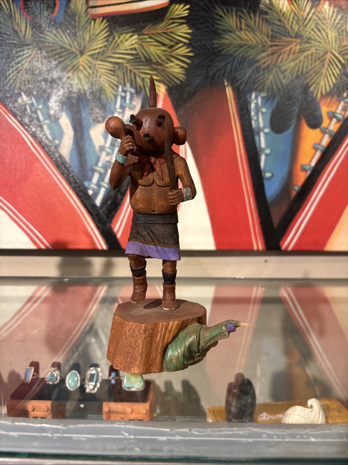 Hopi Kachina Carving Mudhead Edgar Rogers KWaayo Figurine Native v20 Hopi Kachina Carving Mudhead Edgar Rogers KWaayo Figurine Native v20