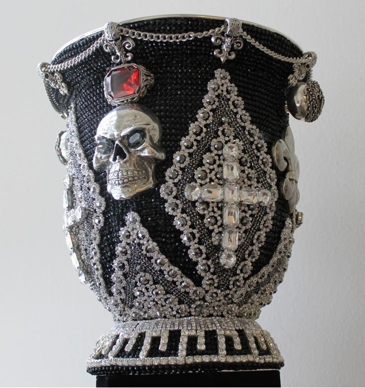 Elegant, One-of-a-Kind Champagne Bucket Encrusted w/Crystals & Sterling Silver Elegant, One-of-a-Kind Champagne Bucket Encrusted w/Crystals & Sterling Silver