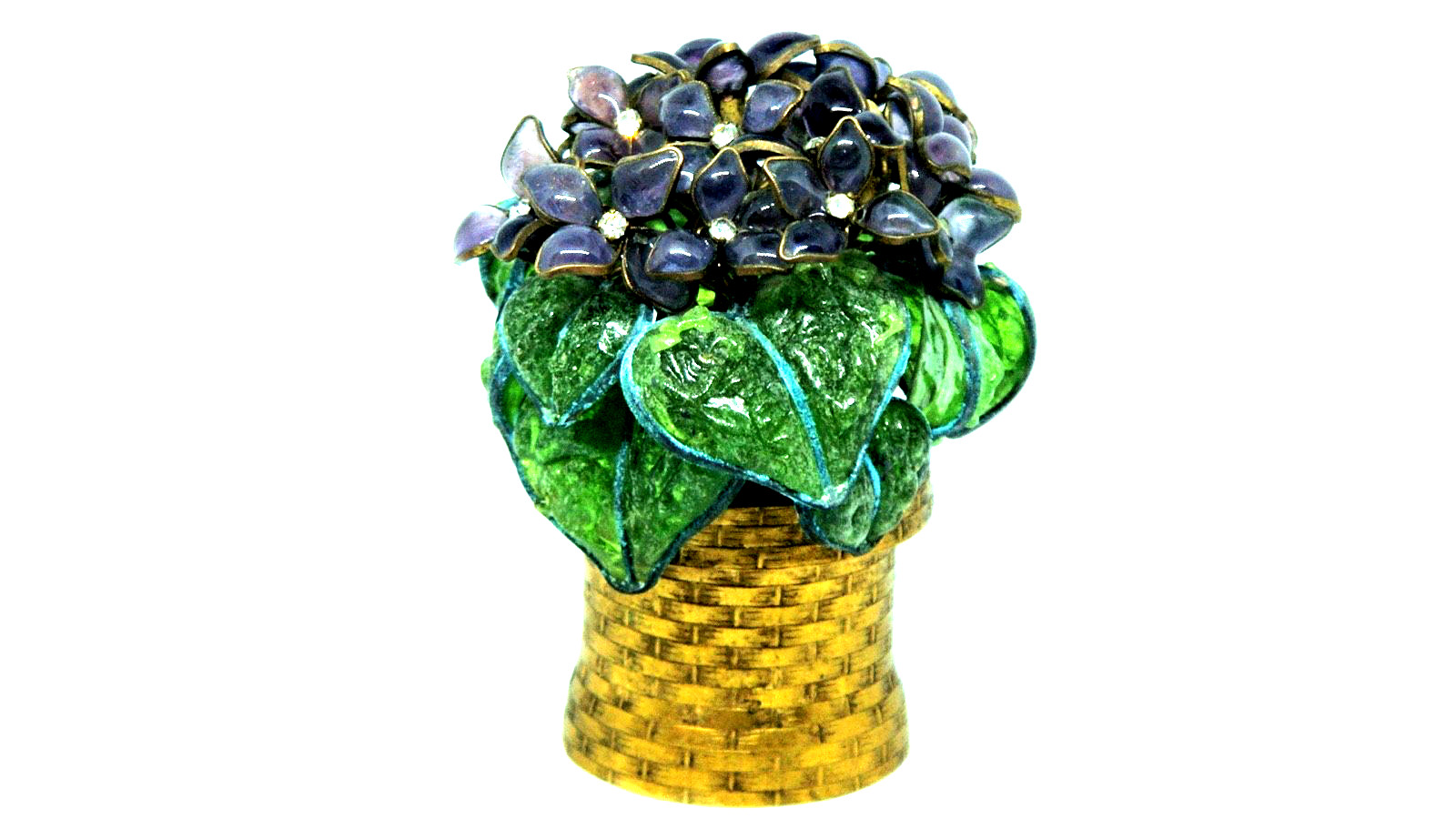 VINTAGE MAISON GRIPOIX POURED GLASS FLOWER CACHEPOT FOR COCO CHANEL CIRCA 1930's VINTAGE MAISON GRIPOIX POURED GLASS FLOWER CACHEPOT FOR COCO CHANEL CIRCA 1930's