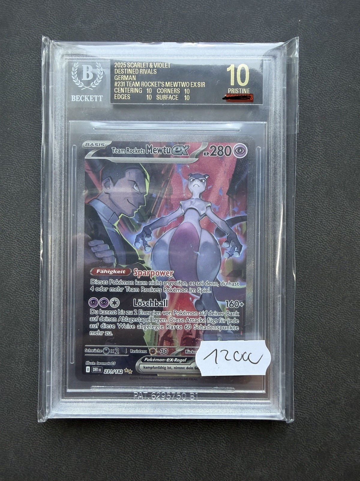 Pokemon Team Rocket's Mewtwo ex 231/182 Special Illustration Rare BGS 10 German
