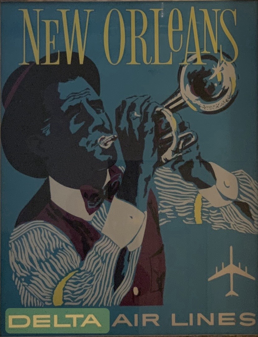 4 Original 1962 Delta Airlines destination Advertisement Prints By John Hardy
