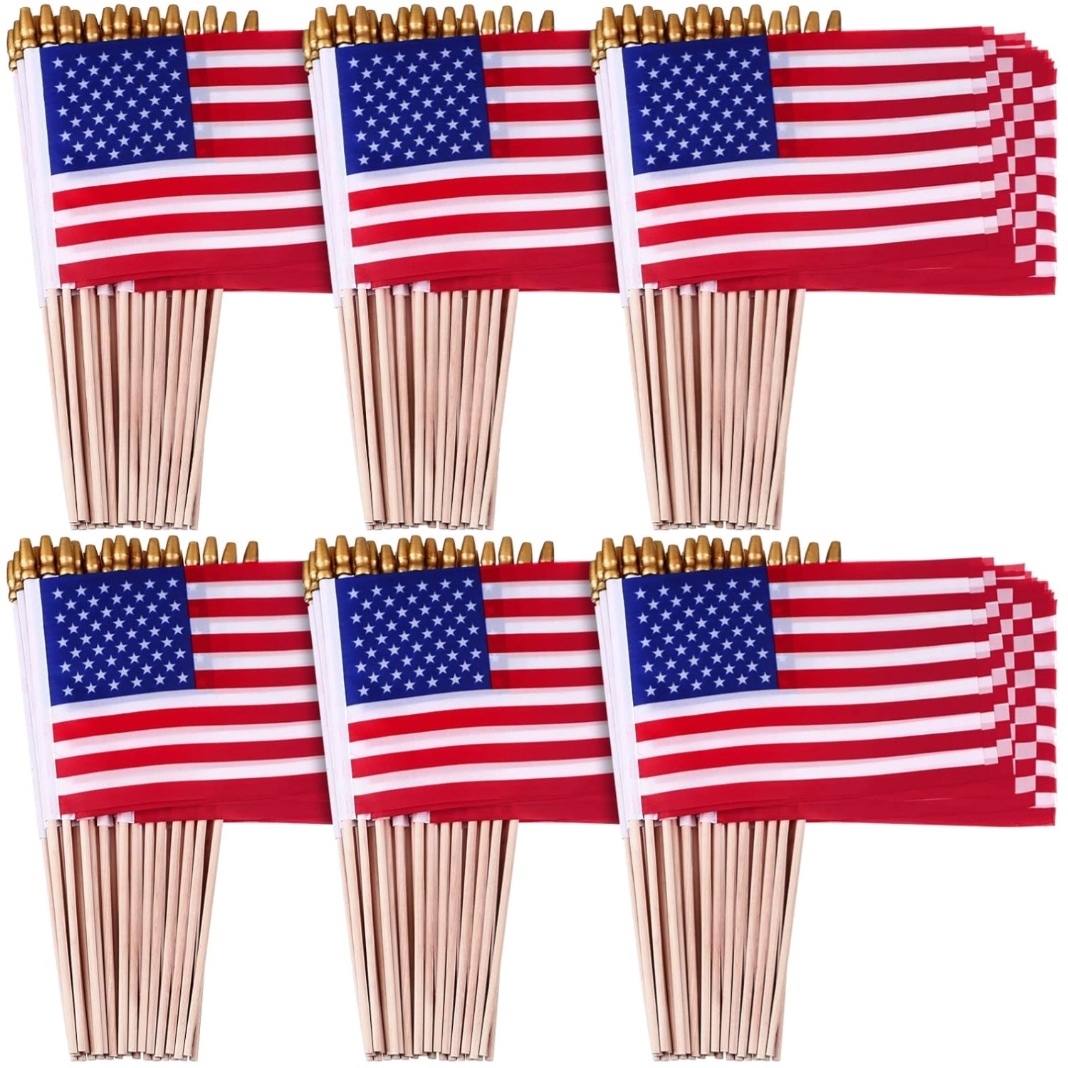 420 Mini American Flags on Sticks, 8x12 Inches 420 Mini American Flags on Sticks, 8x12 Inches