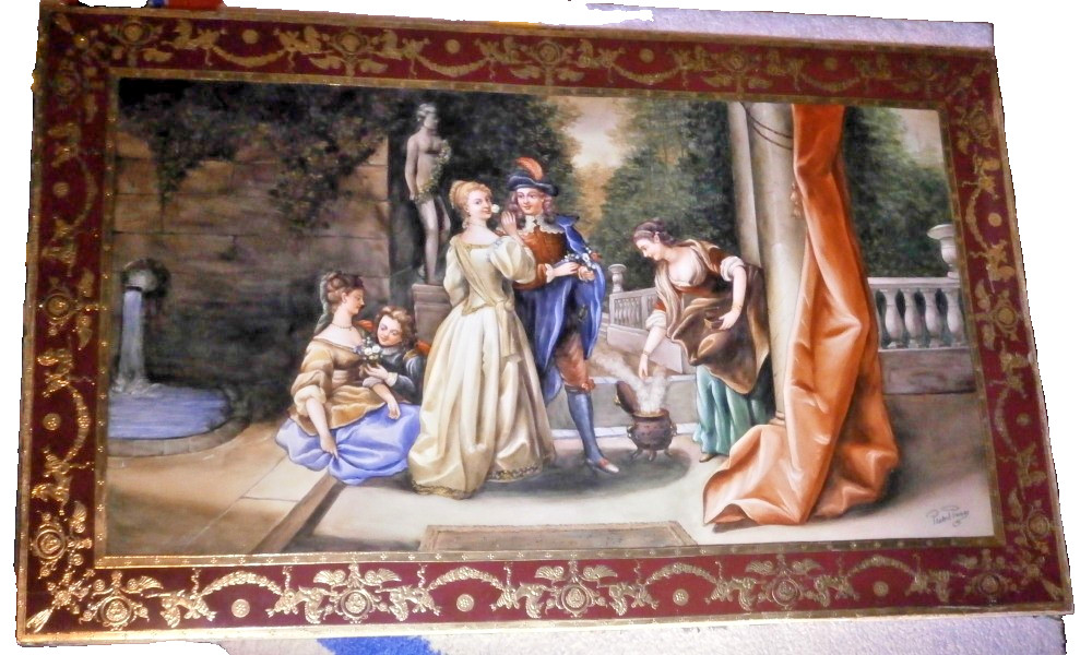 Huge Antique 19thC Royal Vienna Design Scenic Plaque Scene Austrian Austria Huge Antique 19thC Royal Vienna Design Scenic Plaque Scene Austrian Austria