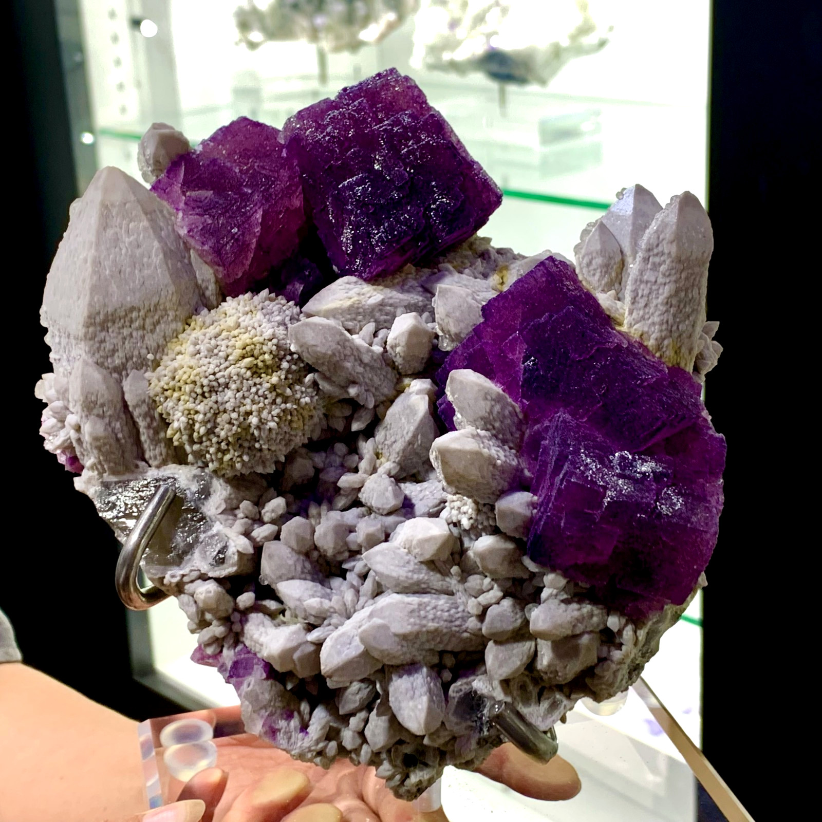 6.27LB Natural velvet purple fluorite with Mongolia cluster crystal mineral