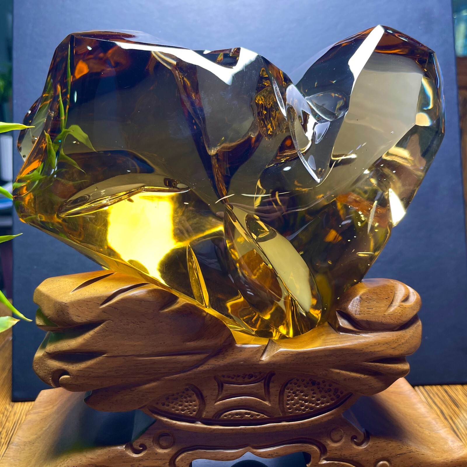17.6LB TOP Natural Museum Rainbow citrine quartz crystal mineral specimen+stand 17.6LB TOP Natural Museum Rainbow citrine quartz crystal mineral specimen+stand