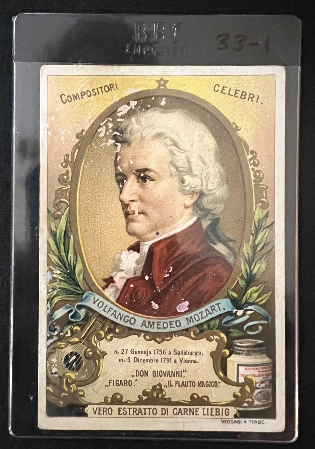 1893 LIEBIG MOZART *ROOKIE CARD* RARE LOW POP VG 1893 LIEBIG MOZART *ROOKIE CARD* RARE LOW POP VG