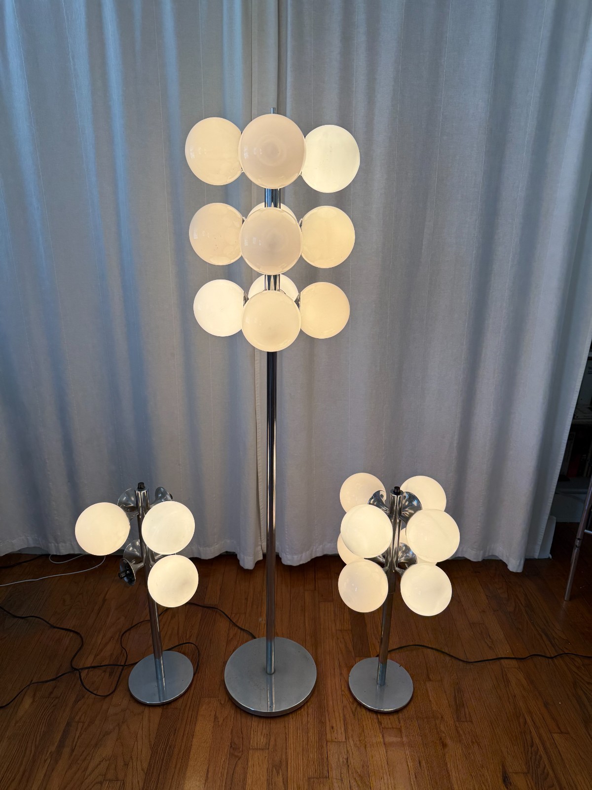 Lightolier 12 globe / 8 globe space age floor lamp + EXTRAS Lightolier 12 globe / 8 globe space age floor lamp + EXTRAS