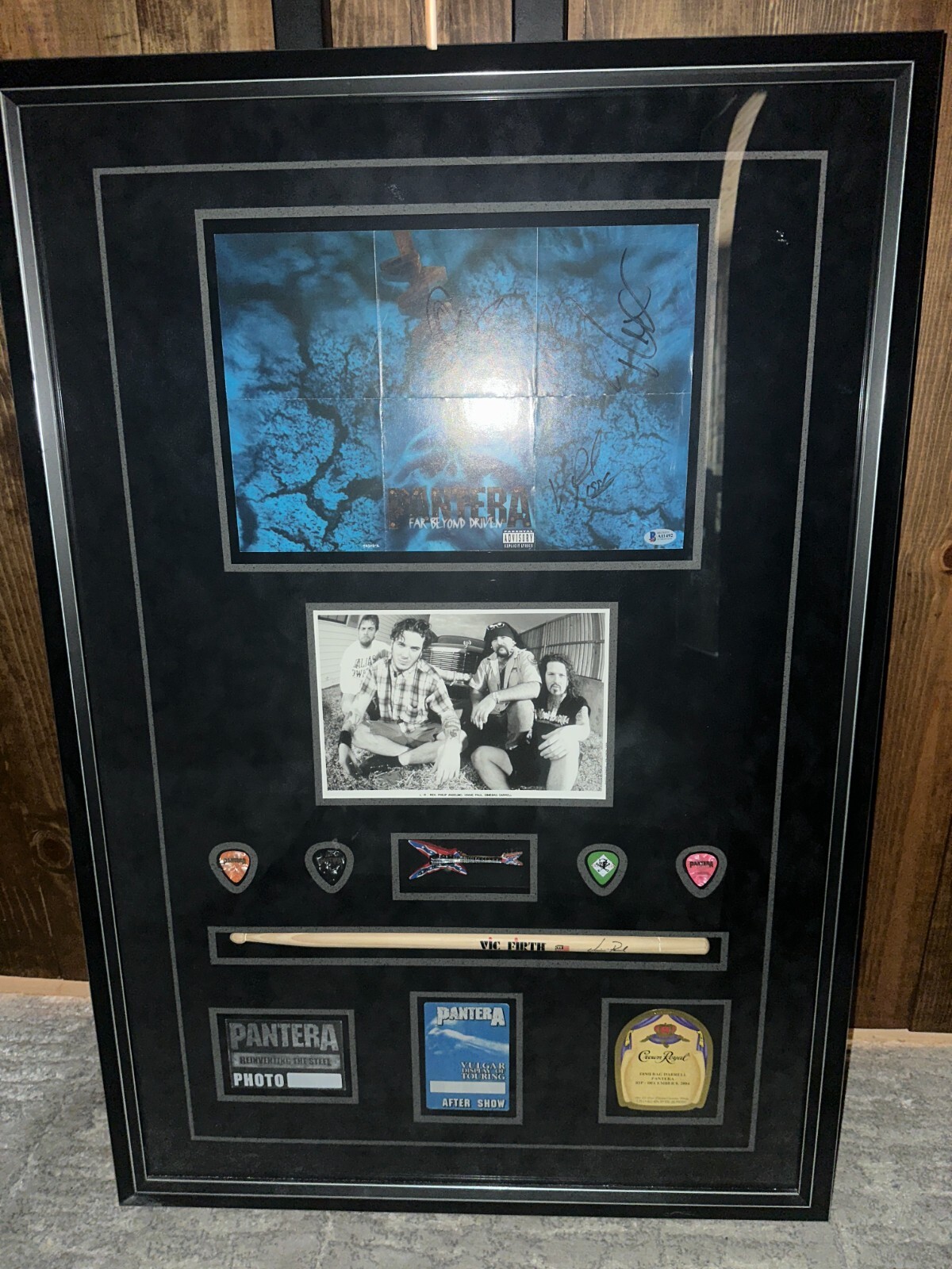 Rare PANTERA signed Far Beyond Driven poster framed display BAS Beckett LOA DIME Rare PANTERA signed Far Beyond Driven poster framed display BAS Beckett LOA DIME
