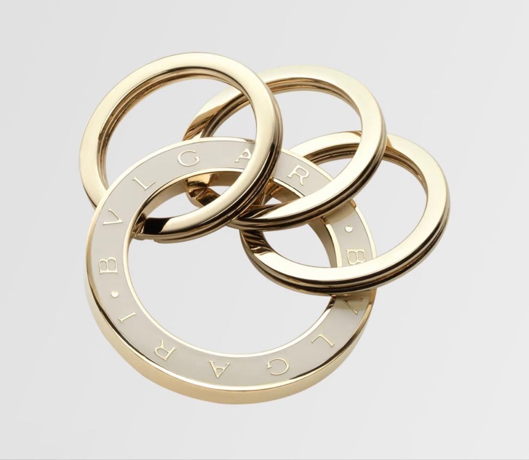 BVLGARI Metal Ring Key Chain Set Unused Gift Jewelry Italy