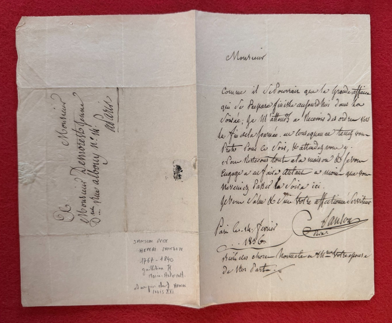 D*76-L.A.S-HENRY SANSON-[SON OF CHARLES-HENRI SANSON]-[Mr DEMOREST]-1836