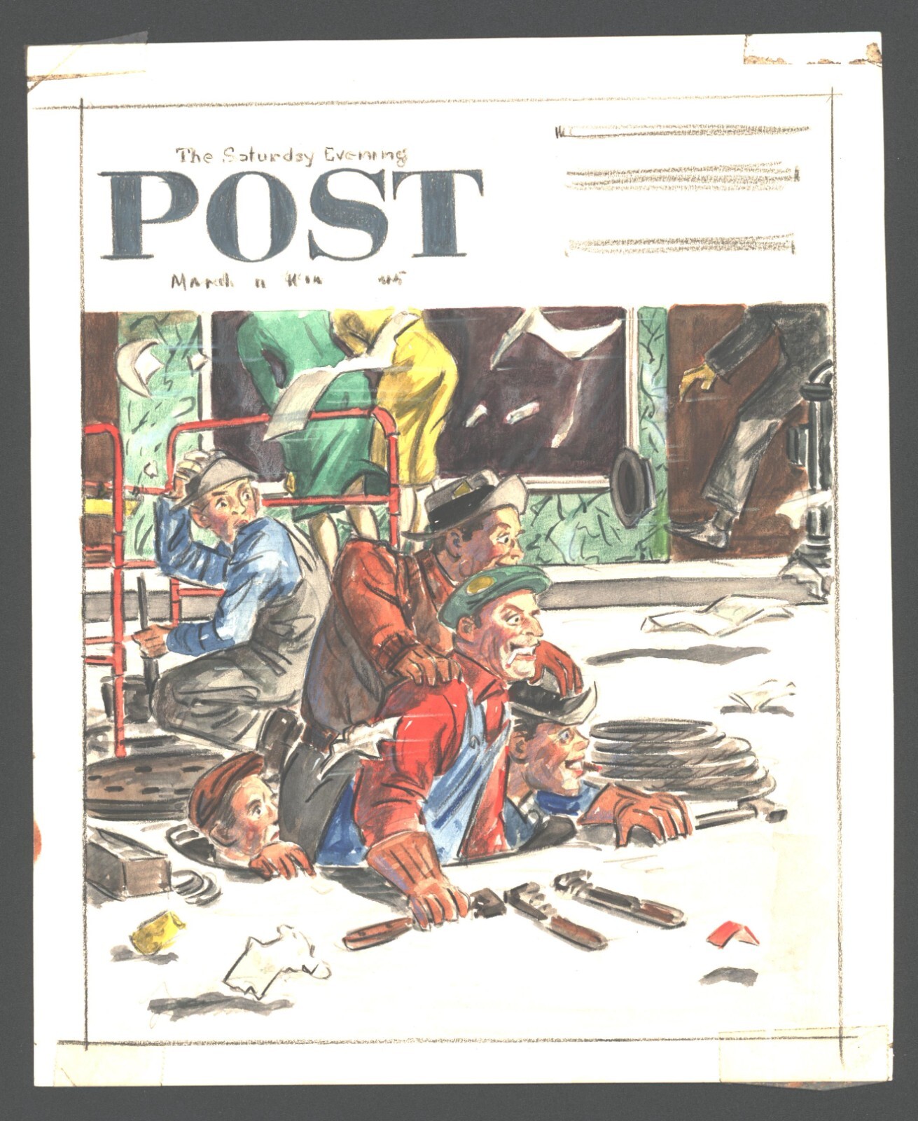 Saturday Evening Post Try out cover by John Lehti      DC Comic Artist