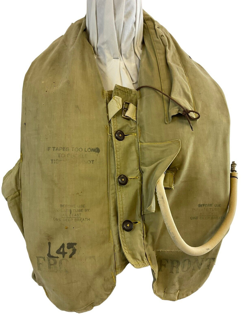 WW2 Canadian RCAF 32 Pattern Mae West Life Preserver with Bladders RARE