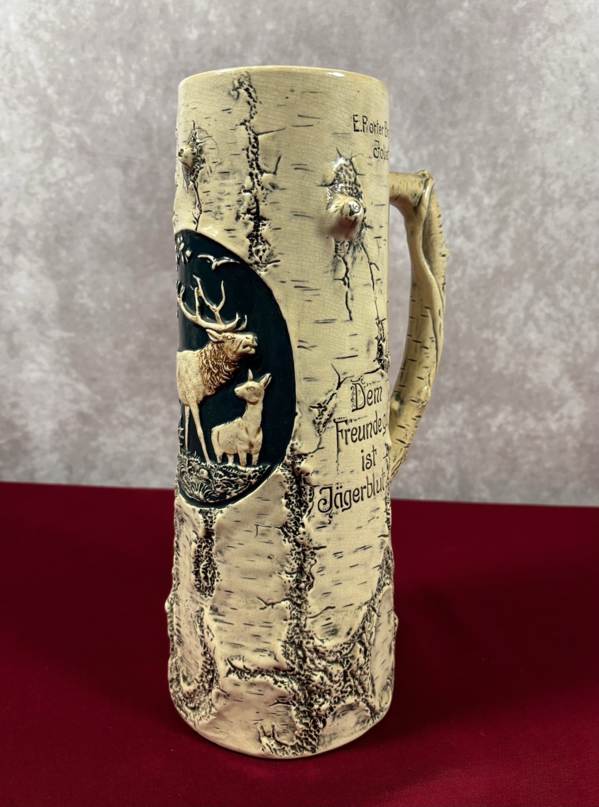 Antique Reinhold Hanke Large Beer Stein 2.5L Elk • E Porter Brewing Germany RARE Antique Reinhold Hanke Large Beer Stein 2.5L Elk • E Porter Brewing Germany RARE