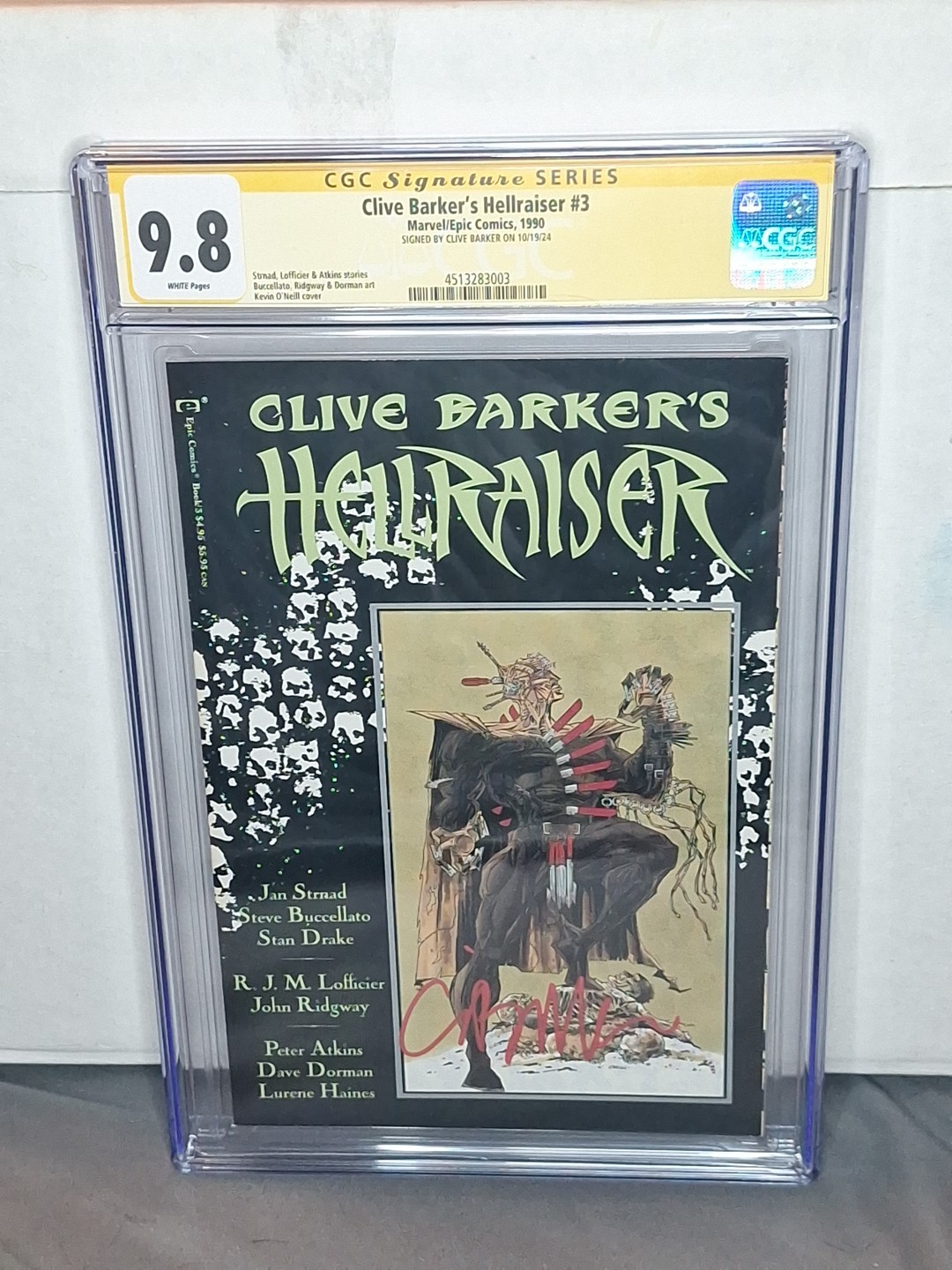SIGNED BY CLIVE BARKER HELLRAISER #3 1990 CGC 9.8 SIGNED BY CLIVE BARKER HELLRAISER #3 1990 CGC 9.8