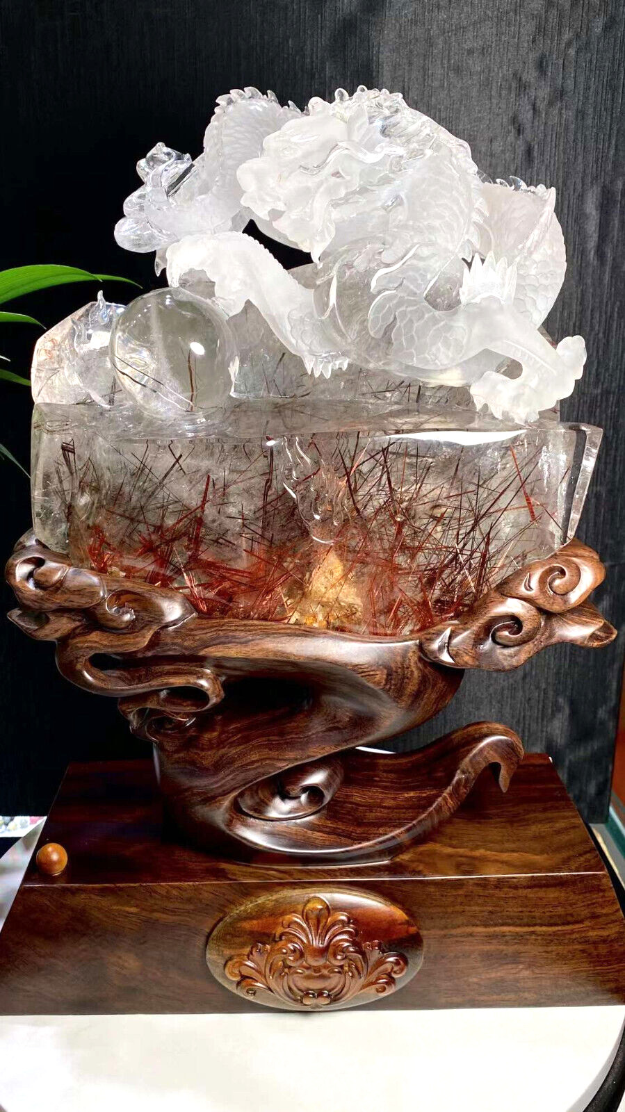 Large 25.3LB Top Rare Natural Rutile Quartz Dragon Carved Crysta Specimen Decor Large 25.3LB Top Rare Natural Rutile Quartz Dragon Carved Crysta Specimen Decor