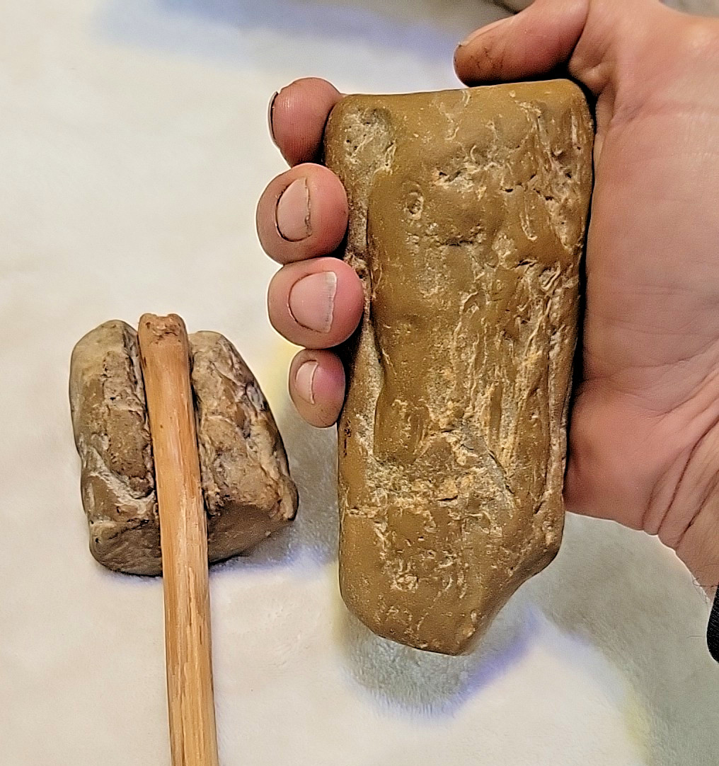 Indian artifacts Michigan Celeste Hammer And bark masher for basket rare Indian artifacts Michigan Celeste Hammer And bark masher for basket rare