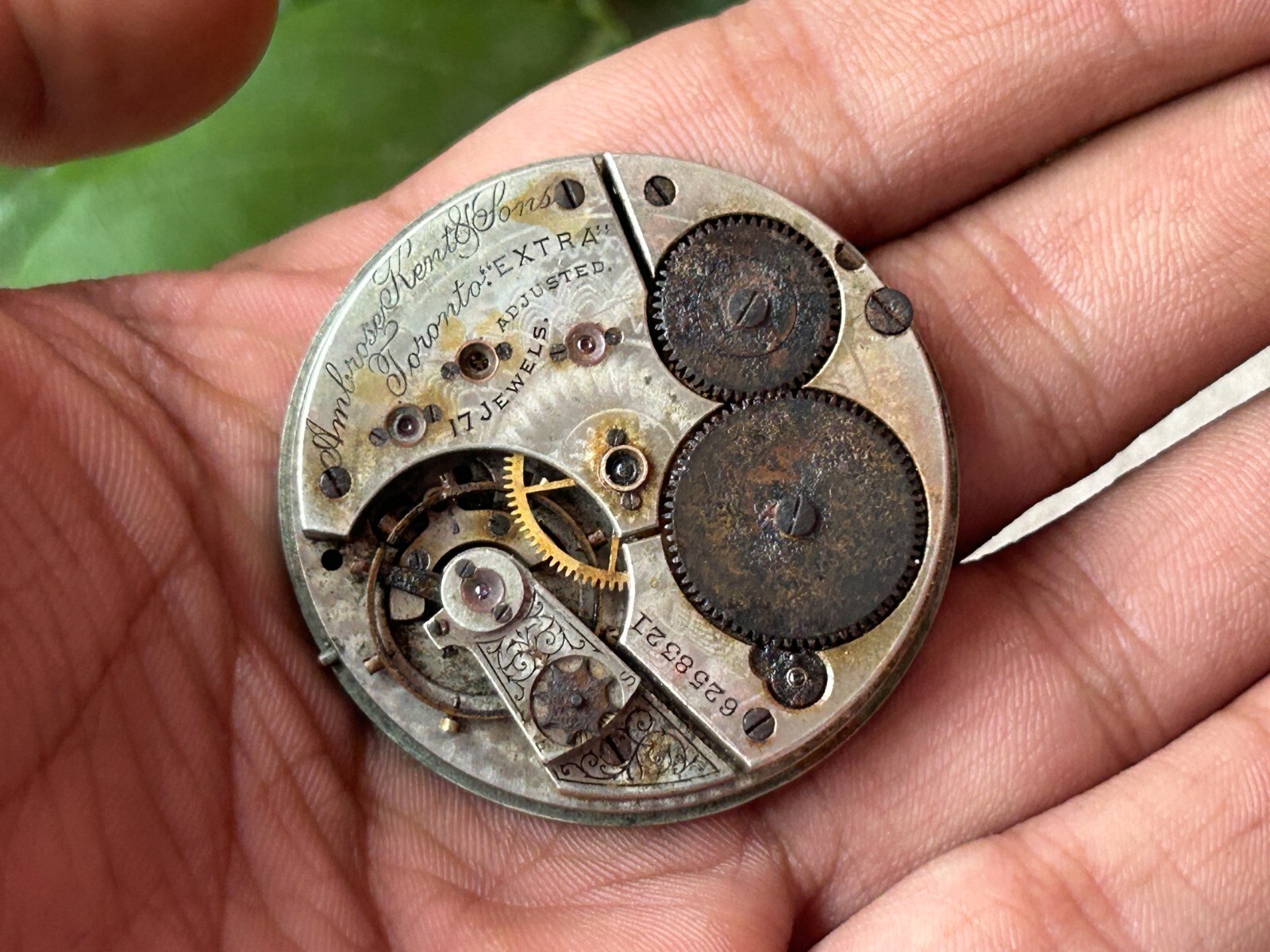 VINTAGE OLD AMBROSE & SONS TORONTO SPECIAL POCKET WATCH PARTS NO.6256321