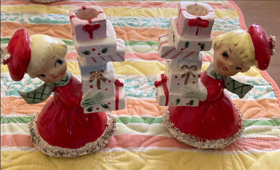 Holt Howard Christmas Candle Holder Holly Berry Vintage Christmas Set 1959 Holt Howard Christmas Candle Holder Holly Berry Vintage Christmas Set 1959