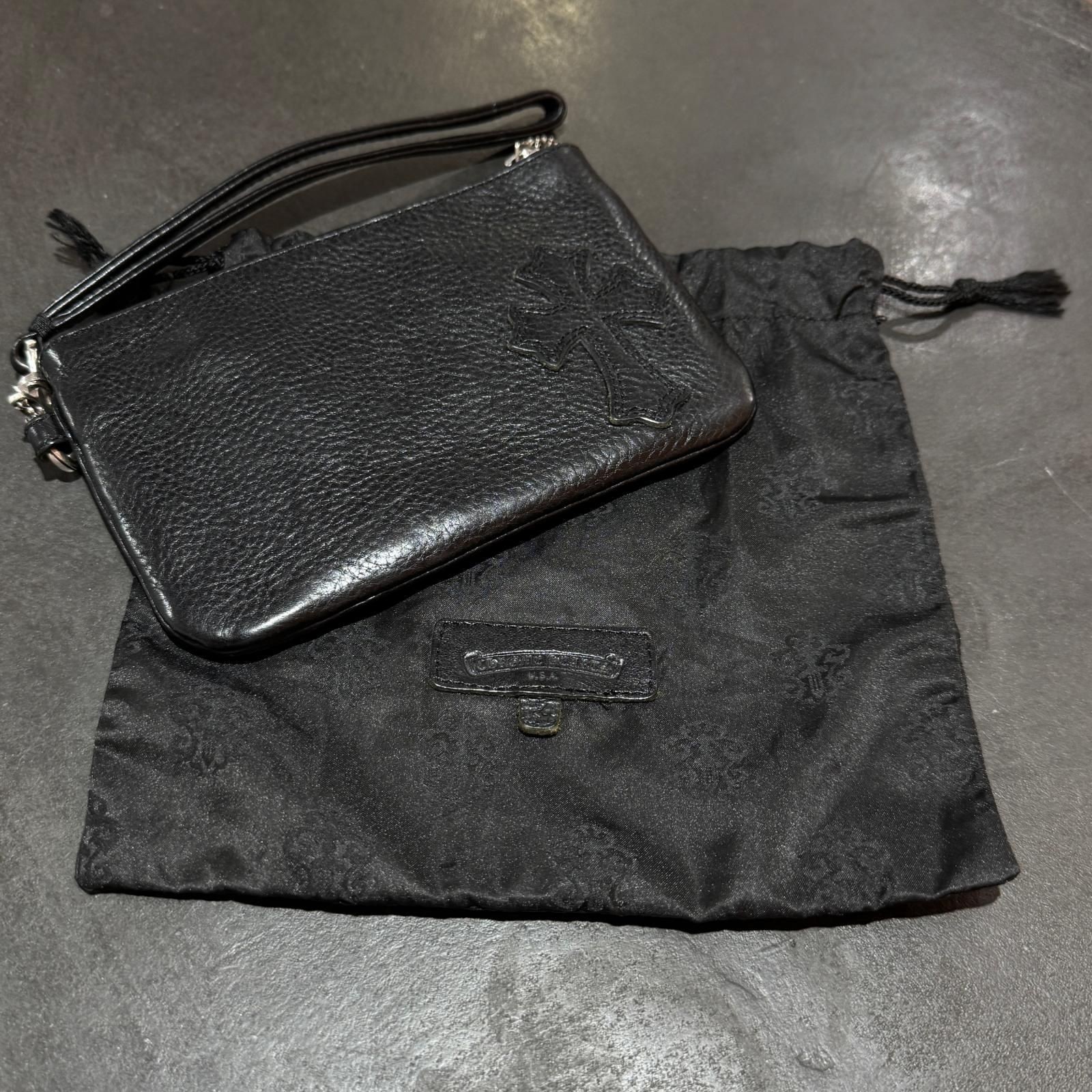 Chrome Hearts Zpr Chg Wristlet Sml Change Purse Cross Patch Pouch Black F Chrome Hearts Zpr Chg Wristlet Sml Change Purse Cross Patch Pouch Black F