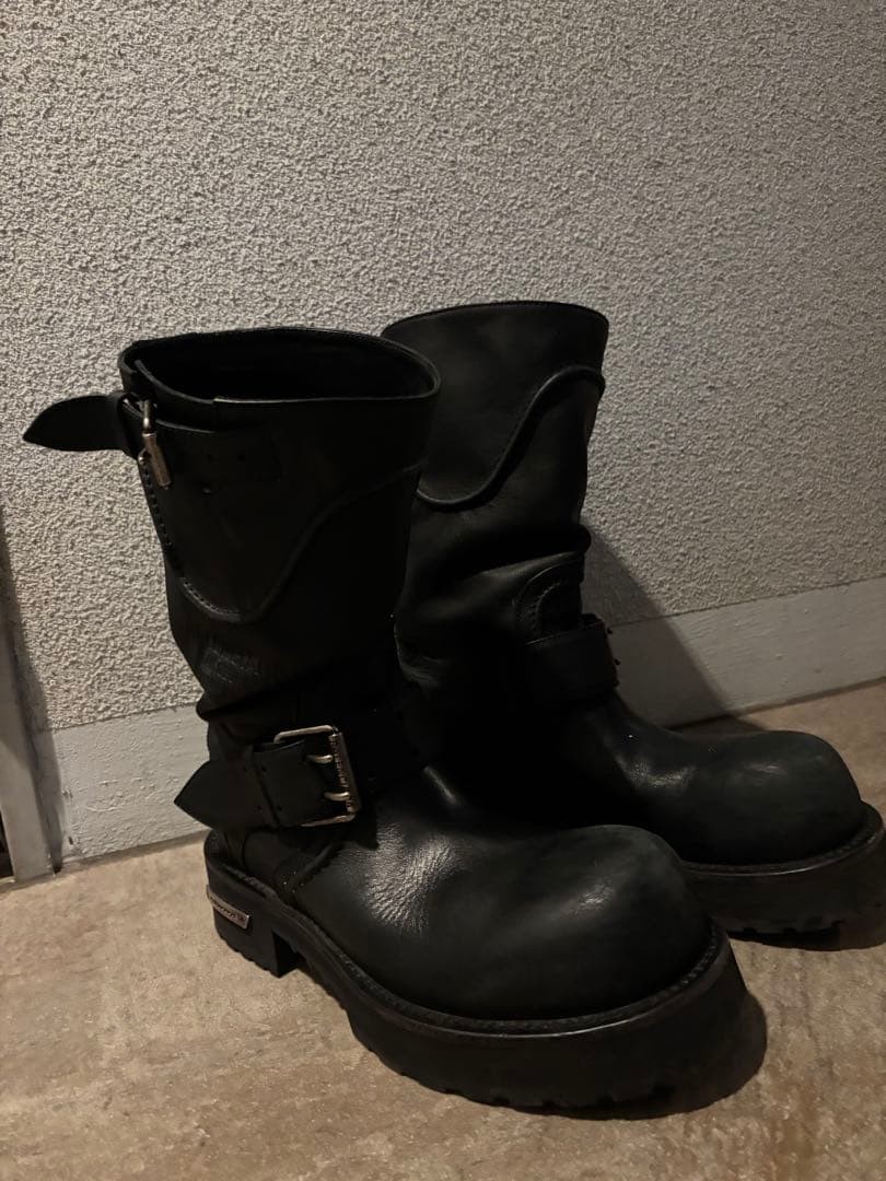 Balenciaga Venom Black Leather Boots Size 42 Men’s High Chunky Sole Luxury Shoes