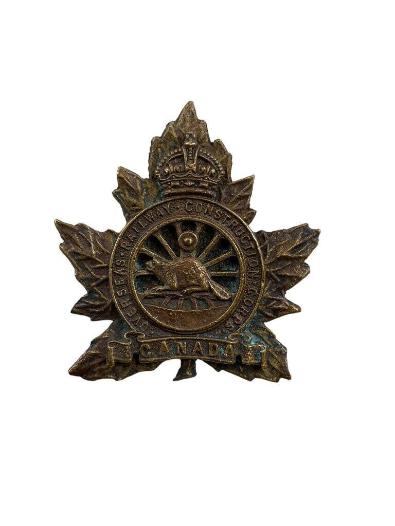 WW1 Canadian CEF Railway Construction Corps Cap Badge WW1 Canadian CEF Railway Construction Corps Cap Badge