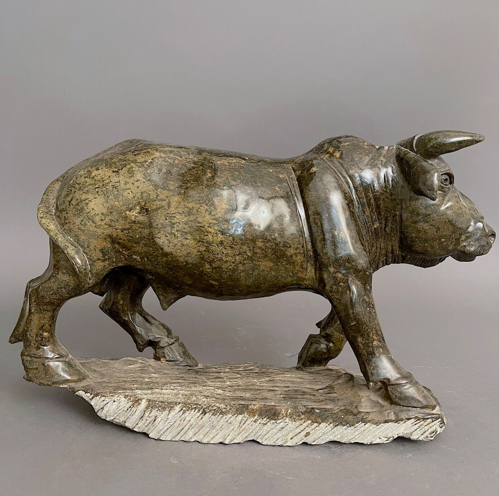 African Serpentine Stone Carving Bull #68626 African Serpentine Stone Carving Bull #68626