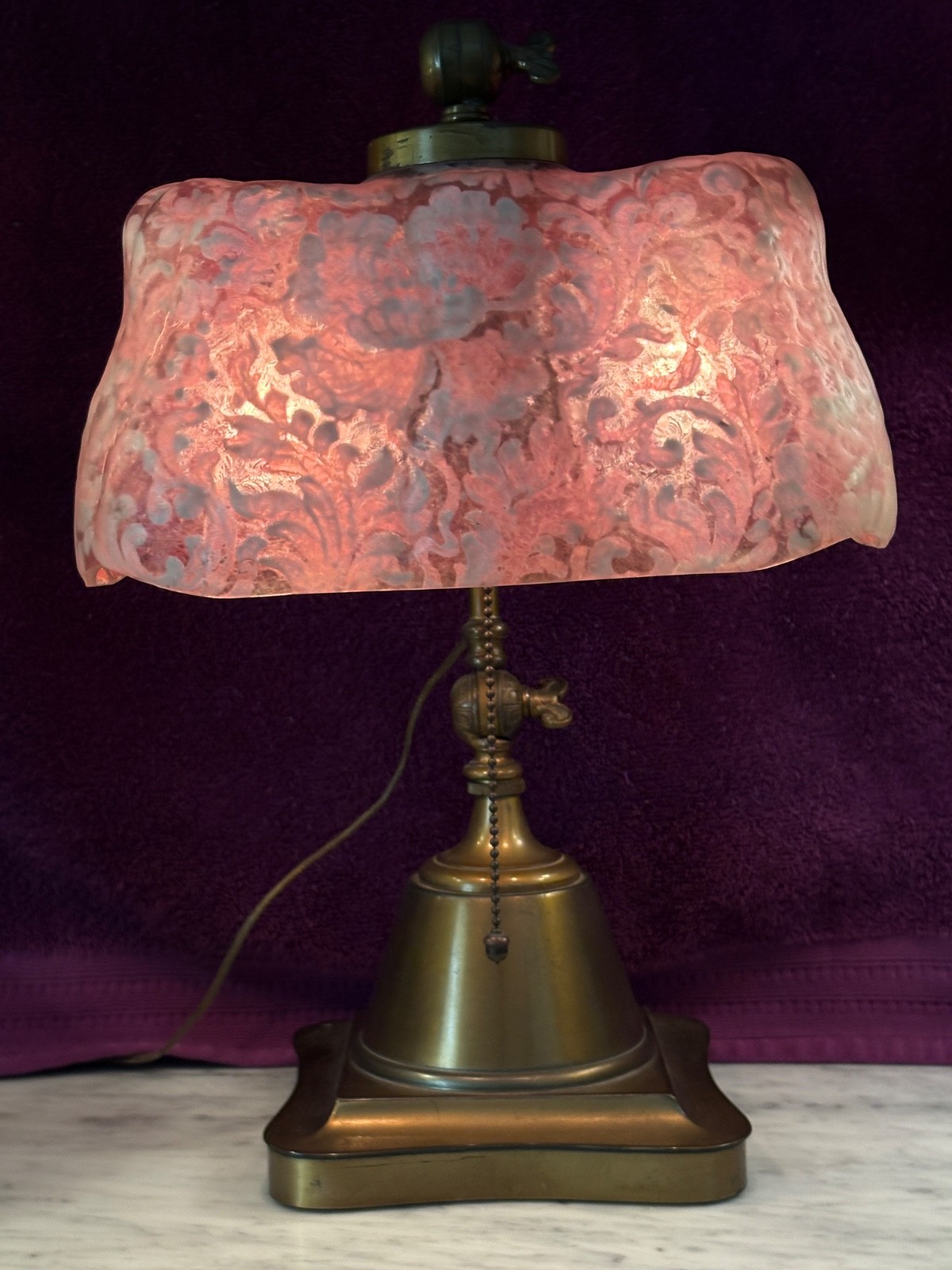 Pairpoint Puffy Mozart Loaf Shade Tapestry Design c.1914 Scarce Piano Desk Lamp Pairpoint Puffy Mozart Loaf Shade Tapestry Design c.1914 Scarce Piano Desk Lamp