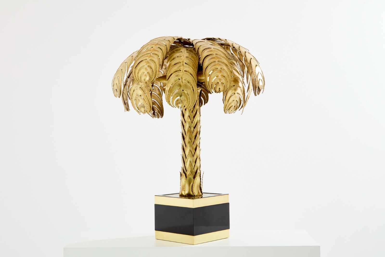 Christian Techoueyres for Maison Jansen brass palm tree lamp 1970s Christian Techoueyres for Maison Jansen brass palm tree lamp 1970s