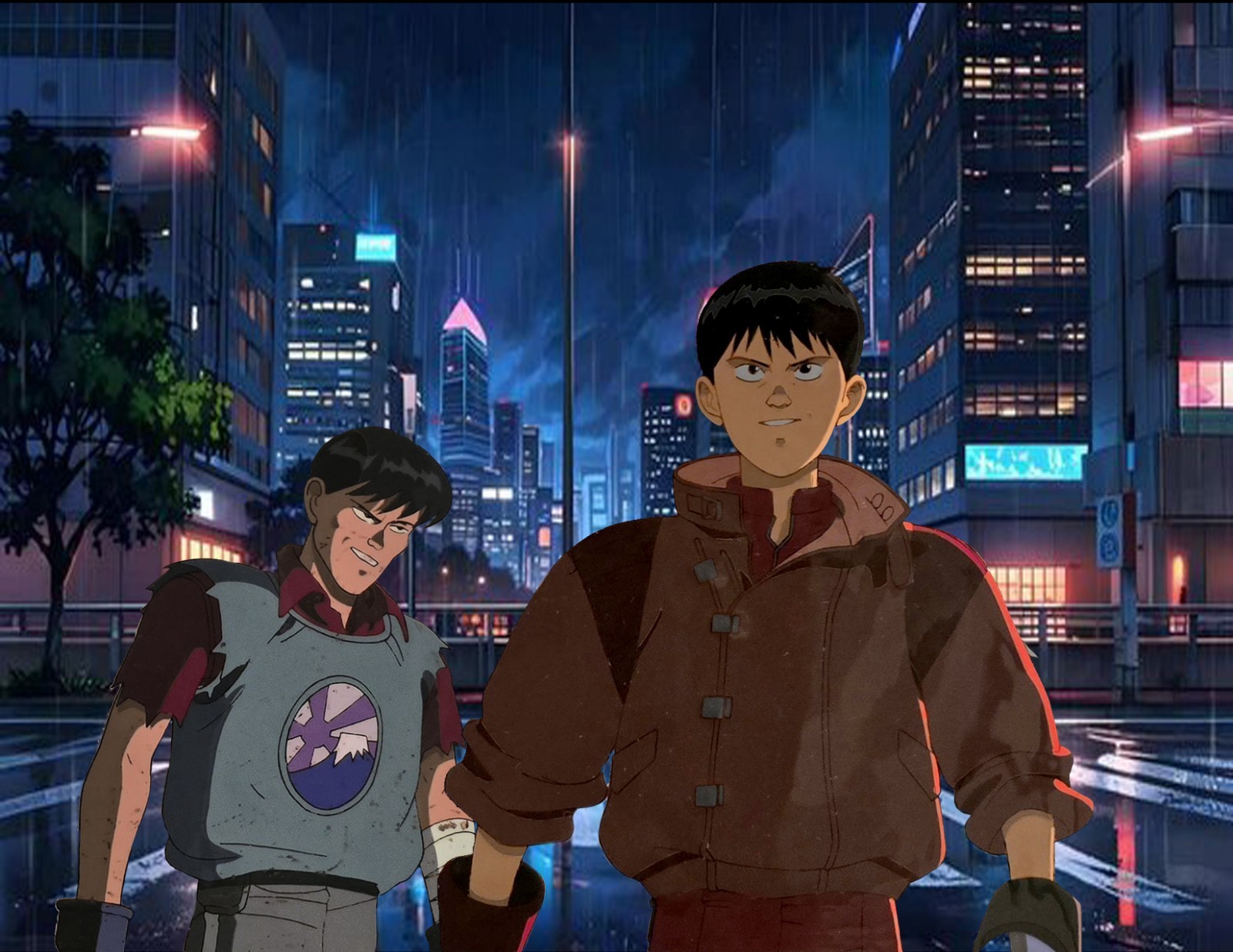 Akira Animation Cel Kaneda & Yamagata & Pencil drawing art anime Tetsuo 1988